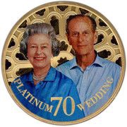 50 Pence - Elizabeth II Platinum Wedding, United Kingdom, 2017 reverse image