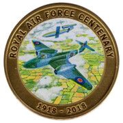 50 Pence - Elizabeth II Royal Air Force Centenary - Gloster Meteor reverse image