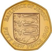 50 Pence - Elizabeth II 50th Anniversary of the 50 Pence coin; Gold Proof, United Kingdom, 2019 reverse image