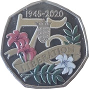 50 Pence - Elizabeth II 75th Anniversary of V.E.Day; Proof, United Kingdom, 2020 reverse image