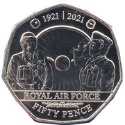 50 pence - Elizabeth II Royal Air Force, United Kingdom, 2021 reverse image