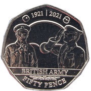 50 pence - Elizabeth II British Army, United Kingdom, 2021-2022 reverse image
