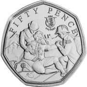 50 Pence - Elizabeth II HMS Victory, struck by musket ball, United Kingdom, 2022 reverse image