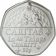 50 Pence - Elizabeth II Platinum Jubilee - Caritas, United Kingdom, 2022 reverse image