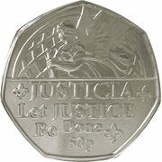 50 Pence - Elizabeth II Platinum Jubilee, United Kingdom, 2022 reverse image