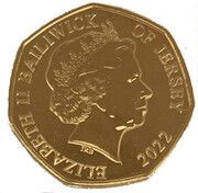 50 Pence - Elizabeth II Platinum Jubilee - Animus; Gold Plated obverse image