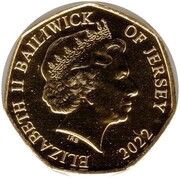50 Pence - Elizabeth II Platinum Jubilee - Veritas; Gold Plated obverse image