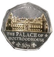50 Pence - Charles III Royal Residence - The Palace of Holyroodhouse; Ag-Au plated, United Kingdom, 2023 reverse image