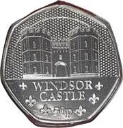 50 Pence - Charles III Royal Residence - Windsor Castle, United Kingdom, 2023 reverse image