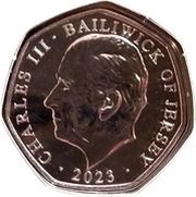 50 Pence - Charles III Father Christmas and chimney obverse image