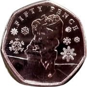 50 Pence - Charles III Father Christmas and chimney, United Kingdom, 2023 reverse image