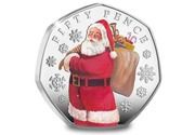 50 Pence - Charles III Father Christmas; Silver Proof, United Kingdom, 2023 reverse image