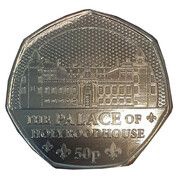 50 Pence - Charles III Royal Residence - The Palace of Holyroodhouse, United Kingdom, 2023 reverse image