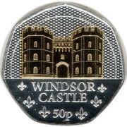 50 Pence - Charles III Royal Residence - Windsor Castle; Ag-Au plated reverse image