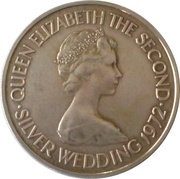 1 Pound - Elizabeth II Silver Wedding obverse image