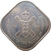 1 Pound - Elizabeth II Battle of Jersey, United Kingdom, 1981 reverse image