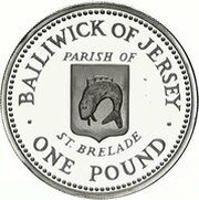 1 Pound - Elizabeth II St. Brelade; Silver Proof, United Kingdom, 1984 reverse image