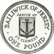 1 Pound - Elizabeth II St. Clement; Silver Proof, United Kingdom, 1985 reverse image