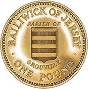 1 Pound - Elizabeth II Grouville; Gold Proof, United Kingdom, 1986 reverse image