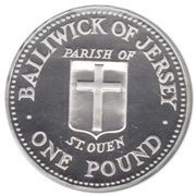 1 Pound - Elizabeth II St. Ouen; Silver Proof, United Kingdom, 1987 reverse image