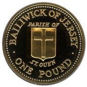 1 Pound - Elizabeth II St. Ouen; Gold Proof, United Kingdom, 1987 reverse image