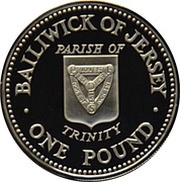 1 Pound - Elizabeth II Trinity; Silver Proof, United Kingdom, 1988 reverse image