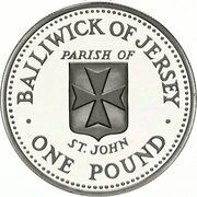 1 Pound - Elizabeth II St. John; Silver Proof, United Kingdom, 1988 reverse image