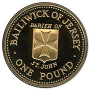 1 Pound - Elizabeth II St. John; Gold Proof, United Kingdom, 1988 reverse image