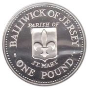 1 Pound - Elizabeth II St. Mary; Silver Proof, United Kingdom, 1989 reverse image