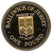 1 Pound - Elizabeth II St. Mary; Gold Proof, United Kingdom, 1989 reverse image