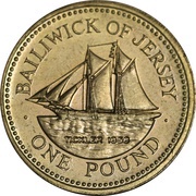 1 Pound - Elizabeth II Schooner, The Tickler reverse image
