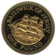 1 Pound - Elizabeth II Clipper, Percy Douglas; Gold Proof, United Kingdom, 1991 reverse image