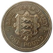 1 Pound - Elizabeth II Shield of Arms, United Kingdom, 1992 reverse image