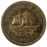 1 Pound - Elizabeth II Schooner, Resolute reverse image