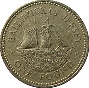 1 Pound - Elizabeth II Schooner, Resolute reverse image