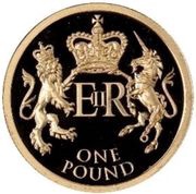 1 Pound - Elizabeth II Coronation Jubilee; Gold Proof, United Kingdom, 2013 reverse image