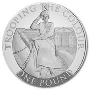 1 Pound - Elizabeth II Trooping the Colour; Silver Proof, United Kingdom, 2022 reverse image