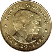 2 Pounds - Elizabeth II Royal Wedding, United Kingdom, 1981 reverse image