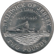 2 Pounds - Elizabeth II H.M.S. Beagle, United Kingdom, 1985 reverse image