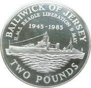 2 Pounds - Elizabeth II HMS Beagle; Silver Proof, United Kingdom, 1985 reverse image