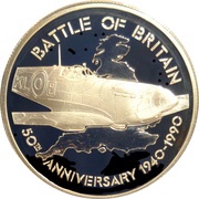 2 Pounds - Elizabeth Battle of Britain, United Kingdom, 1990 reverse image