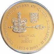 2 Pounds - Elizabeth II Coronation Jubilee, United Kingdom, 1993 reverse image