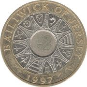 2 Pounds - Elizabeth II 2nd portrait, United Kingdom, 1997 reverse image