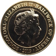 2 Pounds - Elizabeth II 60th Anniversary of Jersey Zoo - Bat obverse image