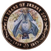 2 Pounds - Elizabeth II 60th Anniversary of Jersey Zoo - Bat, United Kingdom, 2019 reverse image