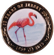 2 Pounds - Elizabeth II 60th Anniversary of Jersey Zoo - Flamingo, United Kingdom, 2019 reverse image