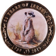 2 Pounds - Elizabeth II 60th Anniversary of Jersey Zoo - Meerkat, United Kingdom, 2019 reverse image