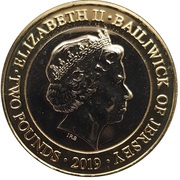 2 Pounds - Elizabeth II 60th Anniversary of Jersey Zoo - Turtle obverse image