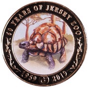 2 Pounds - Elizabeth II 60th Anniversary of Jersey Zoo - Turtle, United Kingdom, 2019 reverse image