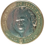 2 Pounds - Elizabeth II Jersey Zoo, United Kingdom, 2019 reverse image